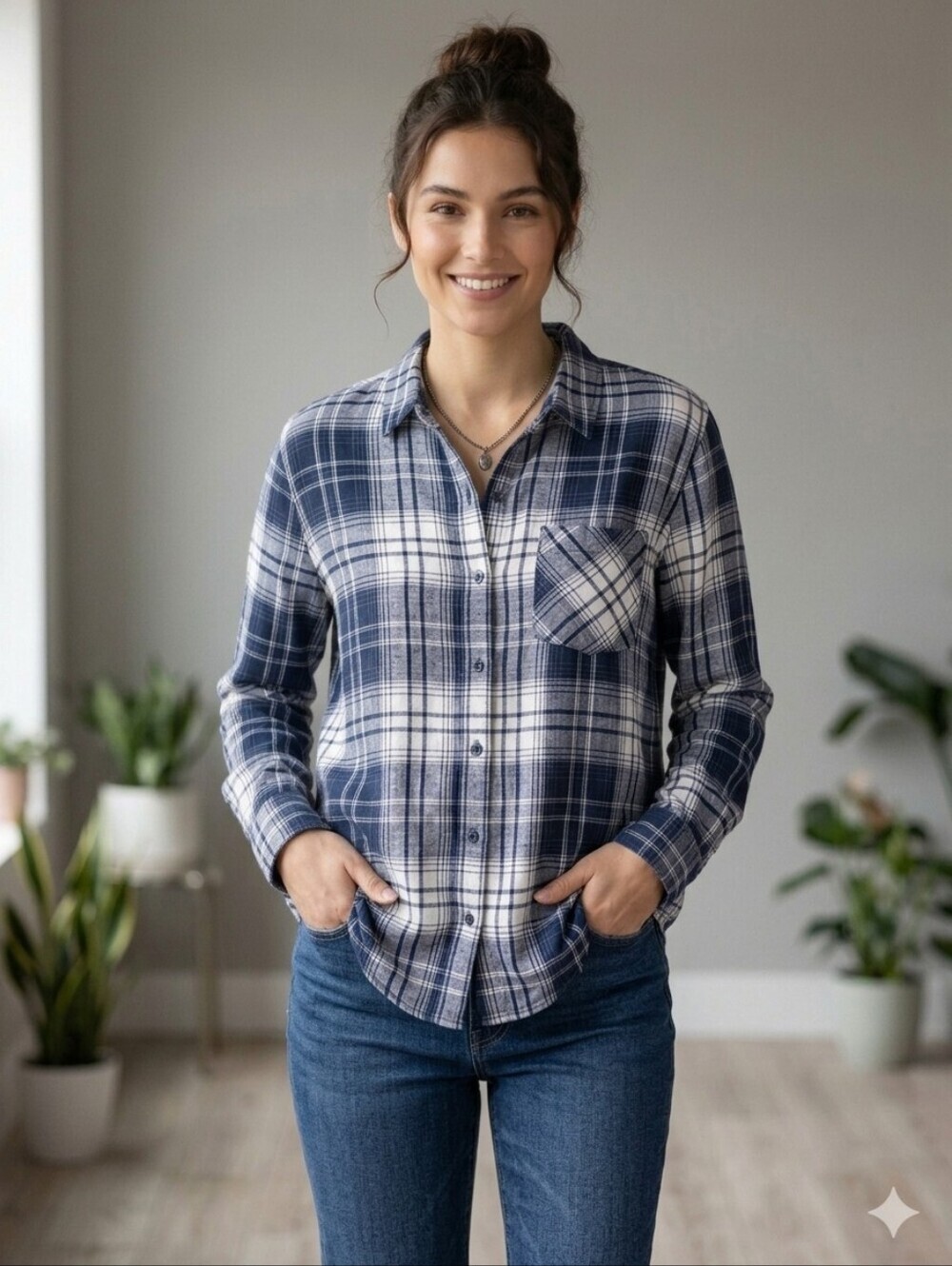 LUCKY BRAND Lightweight Flannel Button-Down Plaid Shirt, Size XL
